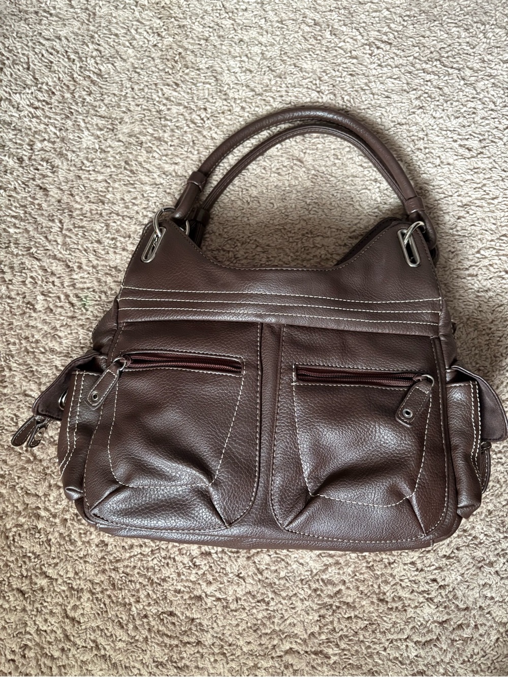 Sag Harbor Brown Double-Handle Shoulder Bag
